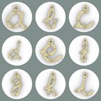 Pendentif "L'alphabet" (plaqué or)