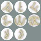 Pendentif "L'alphabet" (plaqué or)