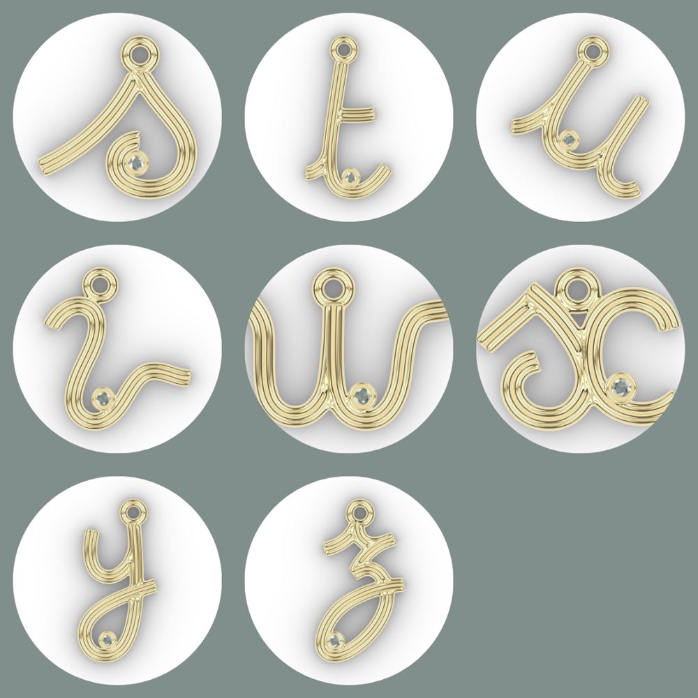 Hangertje "Alfabet" (18k geelgoud)