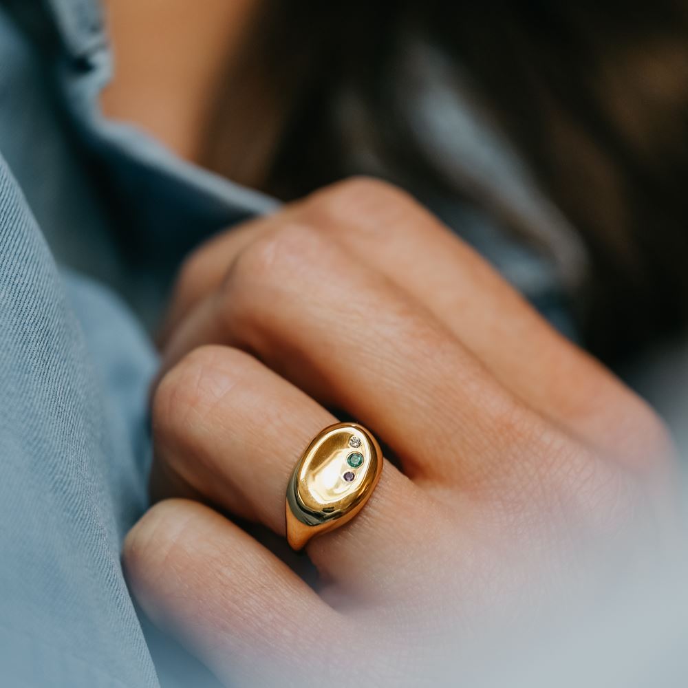 Bague "Tribu" (plaqué or)