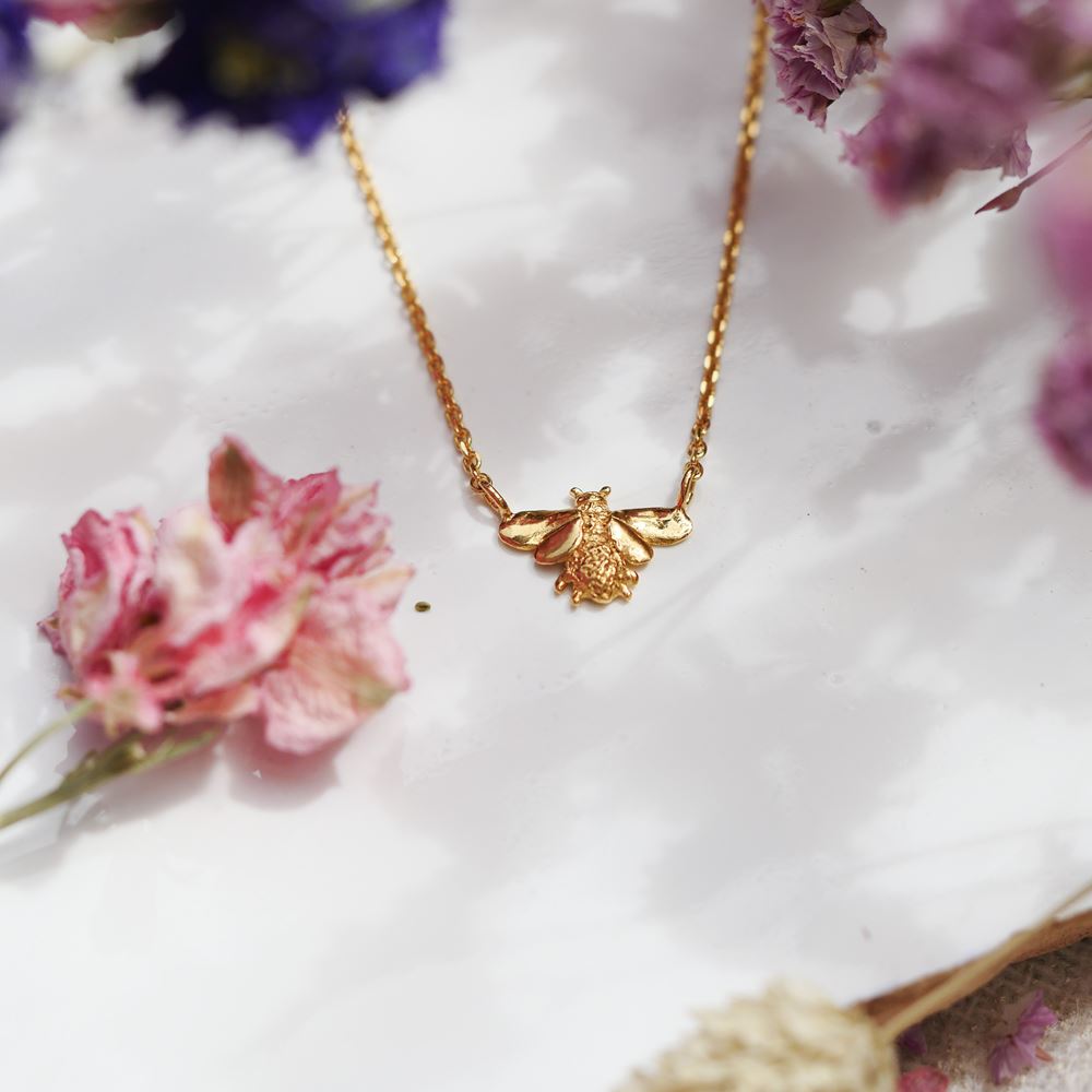 Collier court L'apicultrice (or 18k)