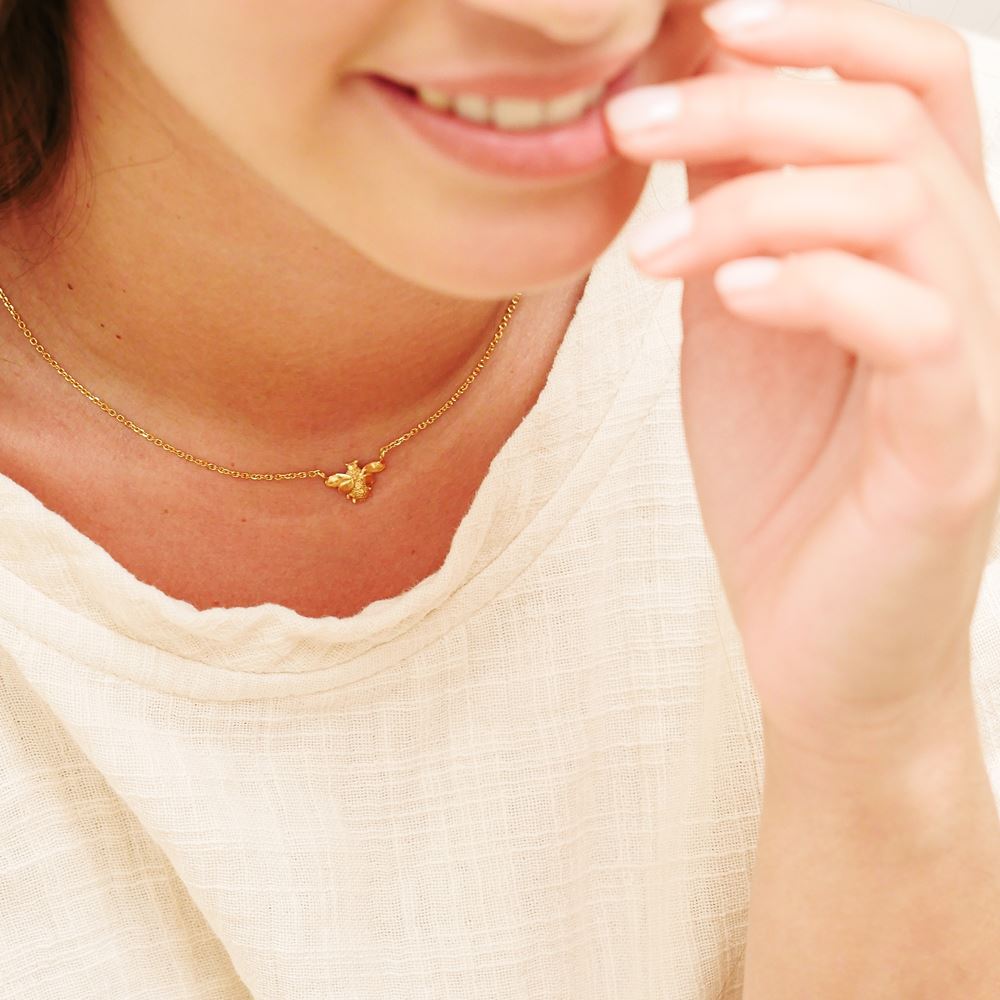 Collier court L'apicultrice (or 18k)