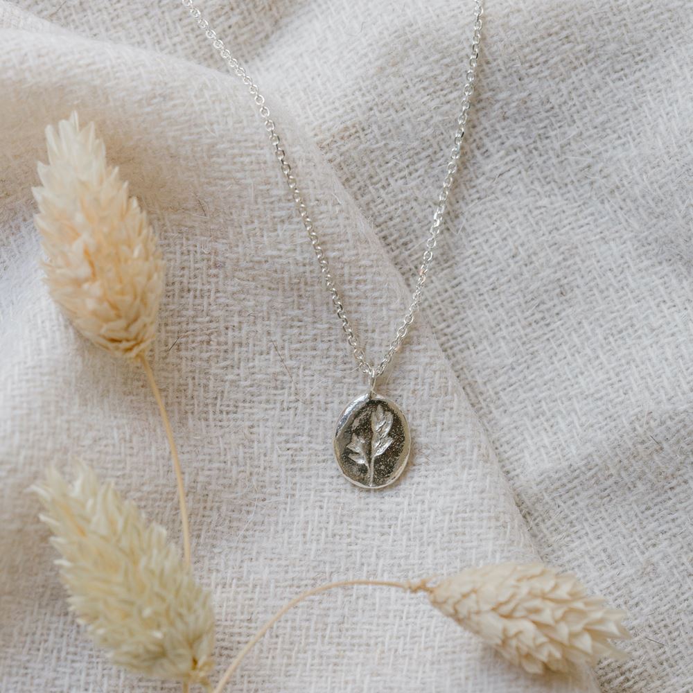 Collier court "Grand-mère Feuillage" (argent 925)