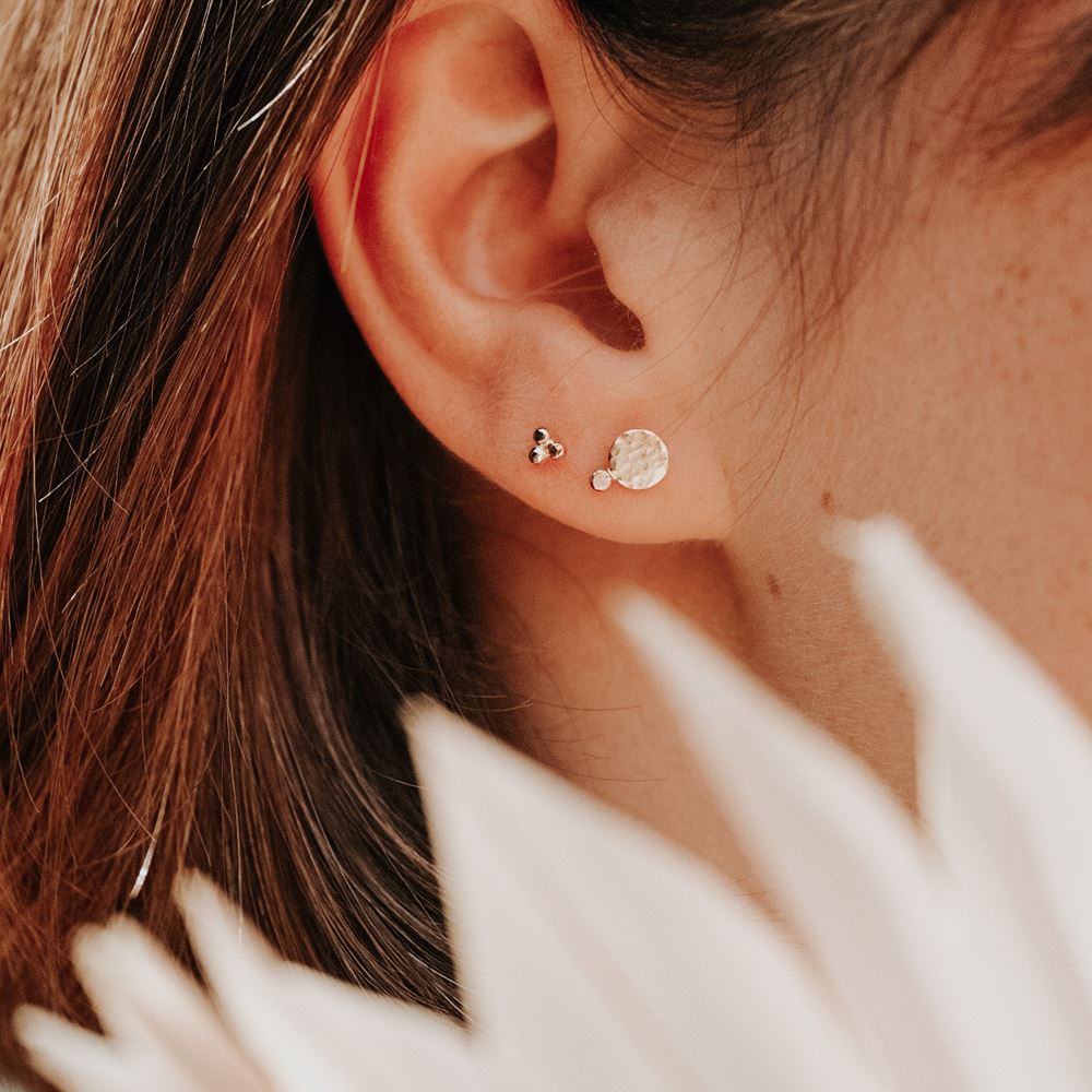 Boucle d'oreille Rose (argent 925)