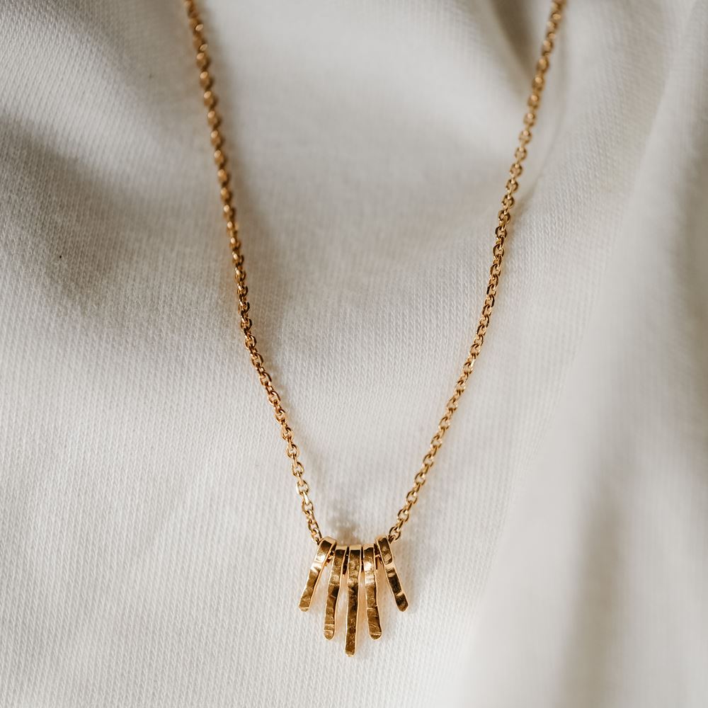 Korte halsketting "Soleil" (18kt goud)